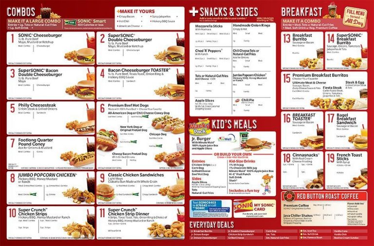 Sonic Drive-in Menu - Delicious Food and Drinks